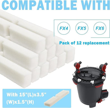 Podoy Fx4 FX5 FX6 Foam Filter Pads Replacement Compatible with Fluval Canister Filter (30 PCS)