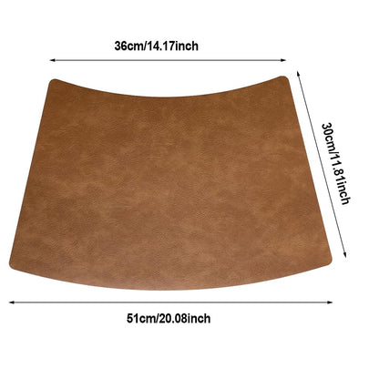 Leather Round Table Washable Placemats, Thick Faux Leather Heat Resistant Wedge Table Placemat, Waterproof Non-Slip Easy to Clean Place mat for Kitchen Coffee Dining Room Table Set of 8