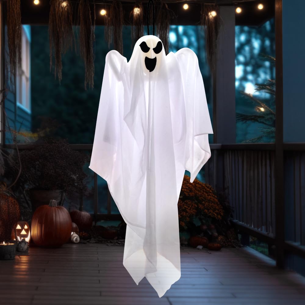 JOYIN 3 PCS Halloween Party Decorations 27.5" Hanging Ghosts, Cute Flying Ghosts for Front Yard Patio Lawn Garden Party Décor and Holiday Decorations
