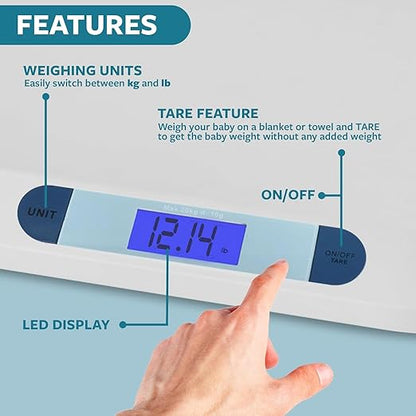 Smart Weigh Digital Baby & Pet Scale – Infant and Small Animal Weighing Scale for Newborns, Puppies & Cats – 44 lb Capacity, lb/oz/kg Display, Hold Function