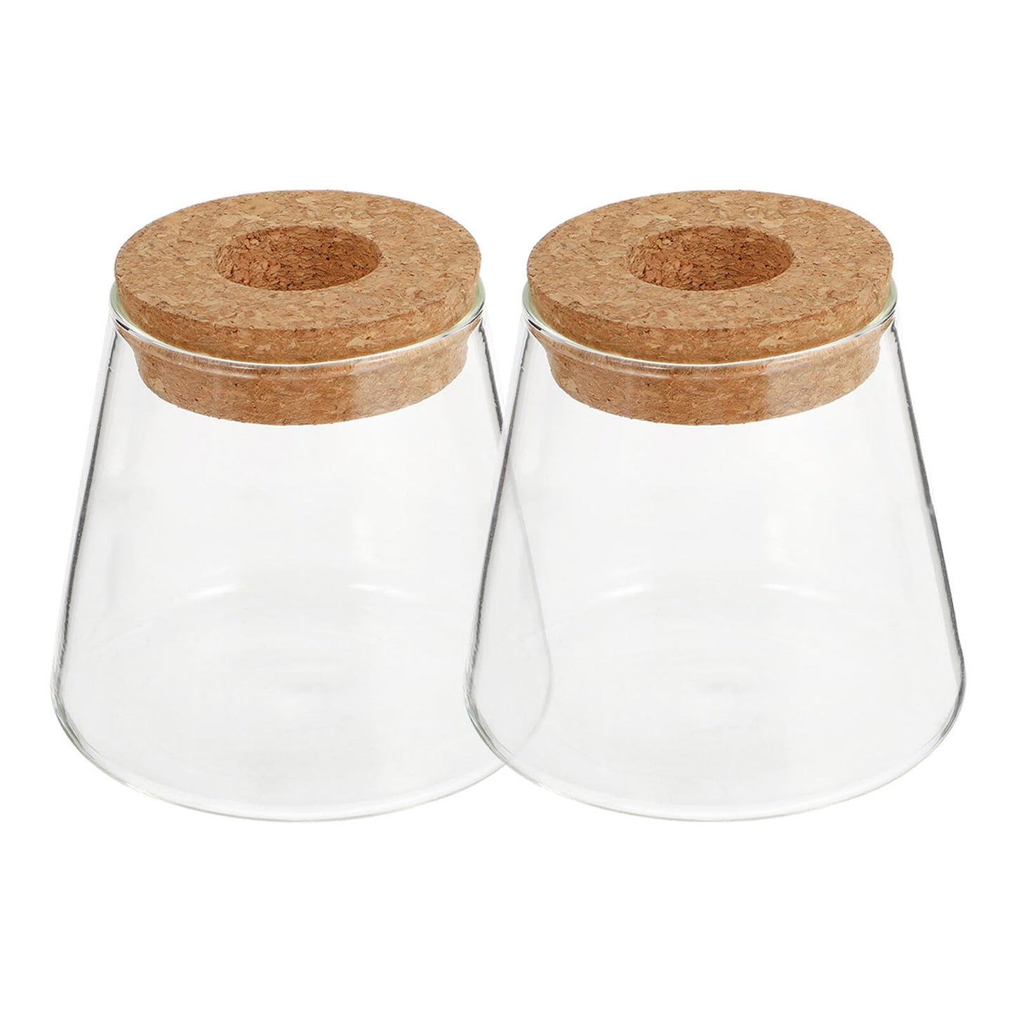 Healifty 2pcs Hydroponic Glass Planter Vases 6.5cm Mouth Diameter Glass Terrarium Plant Containers for Home Office Garden Decoration
