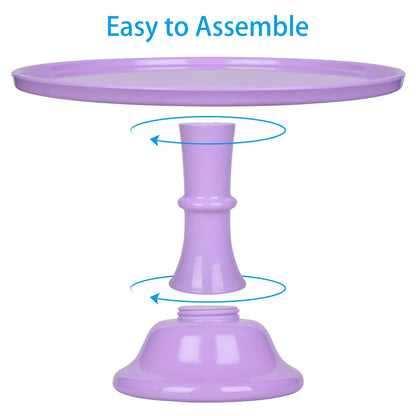 KLASKWARE 11-Inch Round Melamine Cake Stand, Purple Single-Tier Dessert Display Stand for Cakes, Cupcakes and Party Table Decor