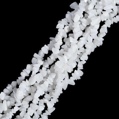 LAIDANLA White Jade 400pcs Natural Chip Stone Beads 5-8mm Healing Crystal Irregular Gemstones Drilled DIY Loose Rocks Bead Crystal for Bracelet Earrings Necklace Jewelry Making Crafting