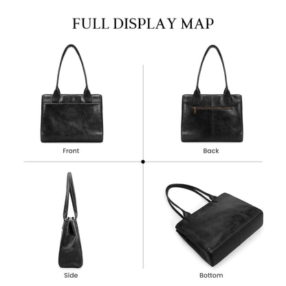 befen Genuine Leather Tote Bag for Women Small Black Work Tote Bag with Zipper Soft Leater Purse with Multi Compartments Work Handbag for Travel Designer Womens Purses and Handbags for Everyday