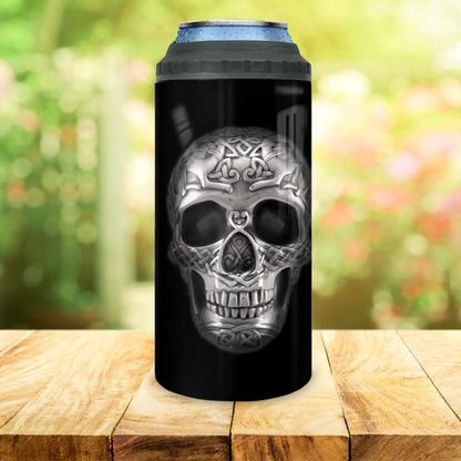 winorax Skull Tumbler 4-in-1 Can Cooler Skulls Coffee Travel Mug Cup 12oz Stainless Steel Insulated With Lid Inspirational Skull Gifts for Men Women Skulls Lover Birthday Halloween Birthday