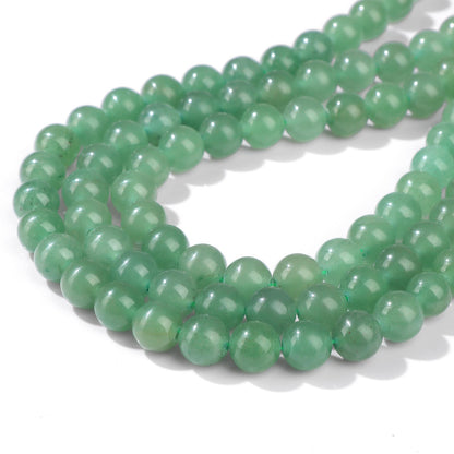 Risyfjew 50PCS 8mm Natural Green Aventurine Beads Gemstone Round Loose Beads for Jewelry Making Chakra Crystal Stone Beads for Bracelets Necklace Earrings Making Supplies (50pcs/Strand)