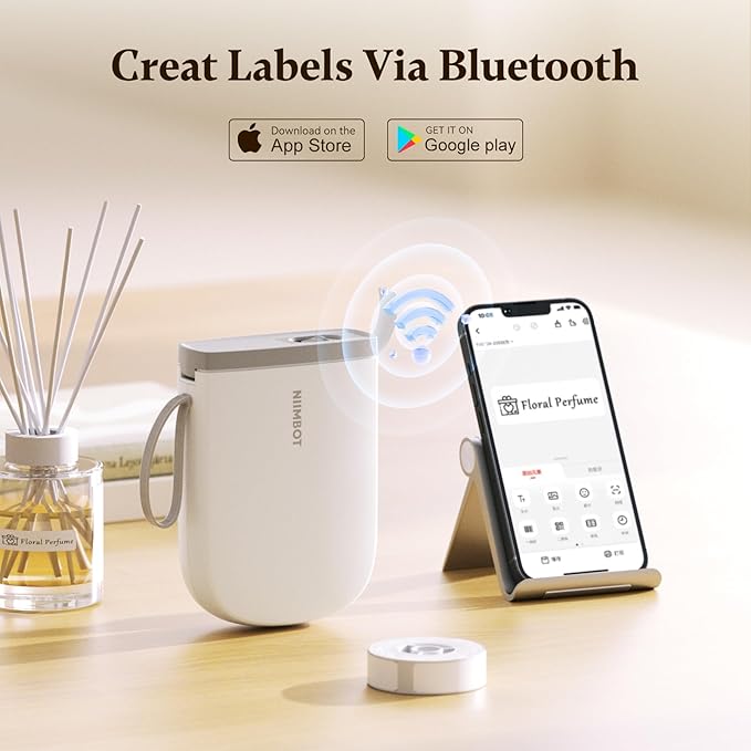 NIIMBOT D11 Bluetooth Label Maker 300 DPI Portable Label Printer with 3Rolls Labels