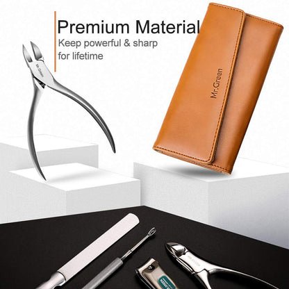 MR.GREEN Nail Clipper 4Pcs Set, Stainless Steel Manicure Pedicure Set, Medical Grade Grooming Kit with Travel Case Gift Box for Man & Woman