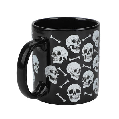 Bioworld Halloween Skulls & Jack-o'-Lantern Faces 2-Pack 16 Oz Ceramic Mugs