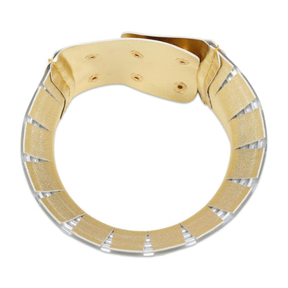 Florate Choker Necklace Bracelet Set for Women PU Leather African Statement Female Torques Collar Ethnic Tribal Bangle Jewelry Set (NXR1446-Gold)