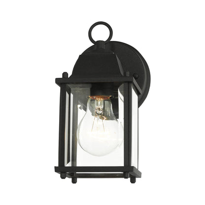 Livex Lighting 7506-14 Frontenac Traditional 1-Light Outdoor Wall Lantern with Clear Beveled Glass Shades, 8" x 4.75" x 8", Black