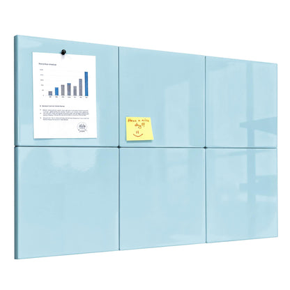Comix Magnetic Board, 6 Pack Magnetic Whiteboard for wall, 11.8 x 11.8 Inches Dry Erase Board for Kids, Students, White Board Dry Erase Set for Fridge, Office and Home, Light Blue