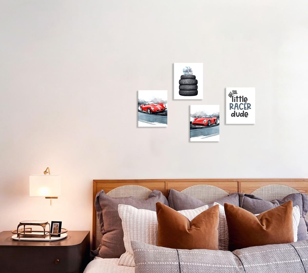 Modern Car Posters Classic Supercar Wall Art Prints, Cool Racing Ferrari Lamborghini McLaren Pagani Canvas Posters for Man Cave Boys Room Wall Decor, Sports Car Art Prints, Set of 4 (8"x10" Unframed)