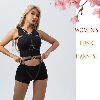 Women's Harness Belt Costume Body Chest for Women Body Harness with Straps Chest Chain Punk BDSM-Inspired Lingerie Harness for Women Adjustable Buckle Clothes Outfits, Nightclub Cosplay Clubwear