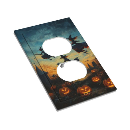 Decorative Art Light Switch Covers Halloween Sky 1 Gang Single Duplex Outlet Wall Plate Switchplate Electrical Faceplate for Home Decor