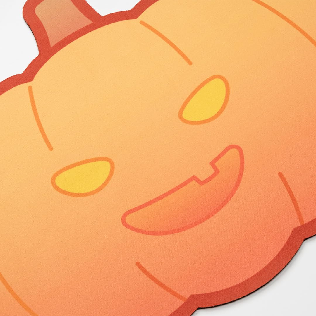 OOCTPK Chilkey Halloween Pumpkin Mouse Keyboard Pad, 17.7" x 12.8" Large Desk Mat for Mouse, Funny Cute Gaming Mousepad with Non-Slip Rubber Base Keyboard Pad for Office & Home Desk Decorations
