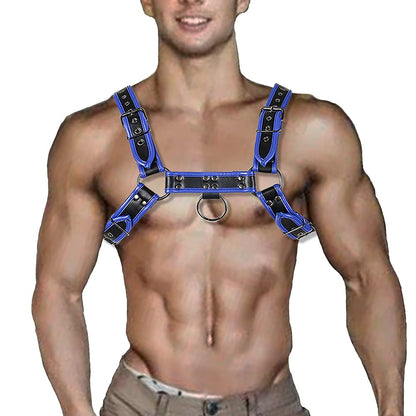 QUYUWOWO Harness for Man Adjustable Leather Harness Body Chest Half Harness Punk Belt Clubwear Costume
