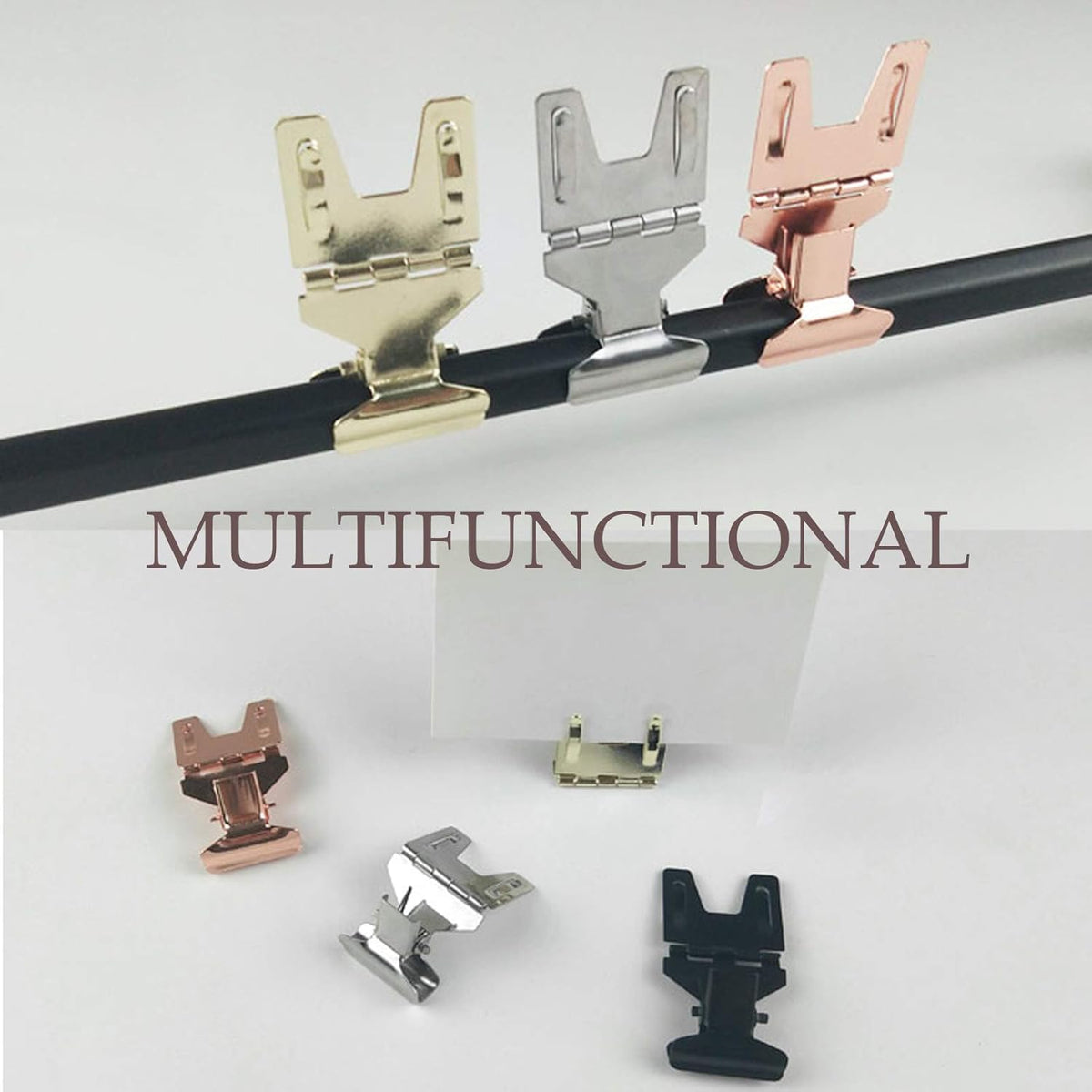 Metal Pop Clip Sign Stand, Bread Store Price Tag & Card Holder, Advertising Display Clip (Black, 10Pack)