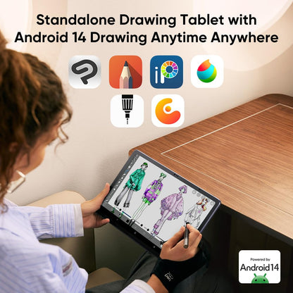XPPen Magic Drawing Pad 12.2 Inch Standalone Drawing Tablet No Computer Needed with 16384 Pressure Levels X3 Pro Slim Stylus Tilt Support Paper-Like Screen 8GB + 256GB for Digital Drawing Artists