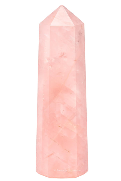 Amazing Gemstone Star Rose Quartz Crystal Towers - Natural Healing Crystal Point Obelisk for Reiki Healing and Crystal Grid (3" to 4" INCH)