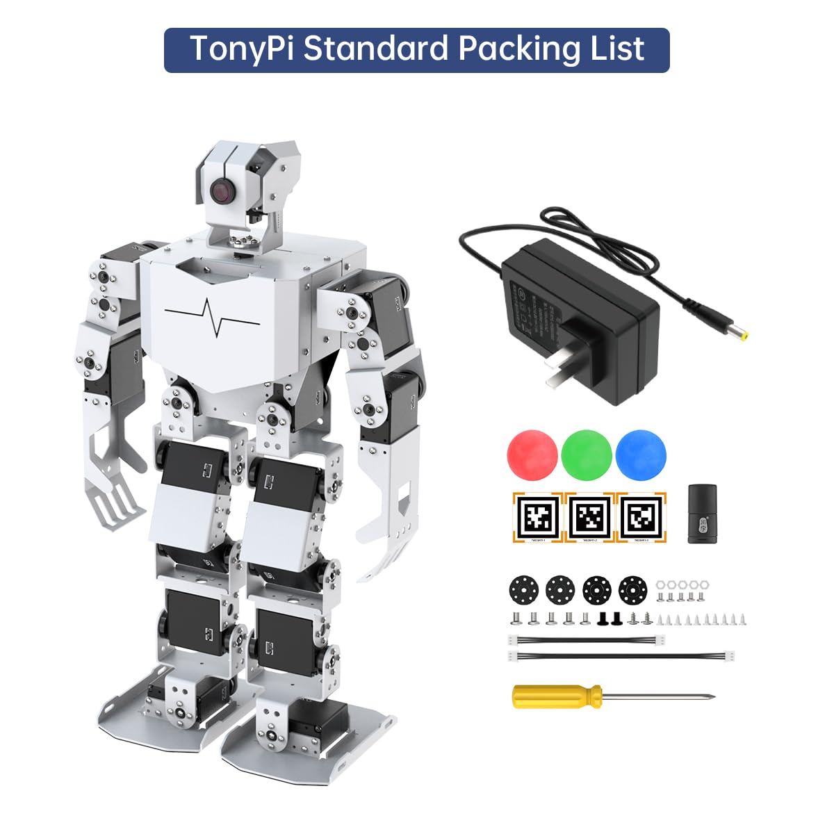 HIWONDER Humanoid Robot with ChatGPT AI Large Model Voice Control AI Vision Scene Understanding Raspberry Pi Robot Kit Python Programming for Teens Adults, TonyPi Standard Kit & RPi 5 4GB