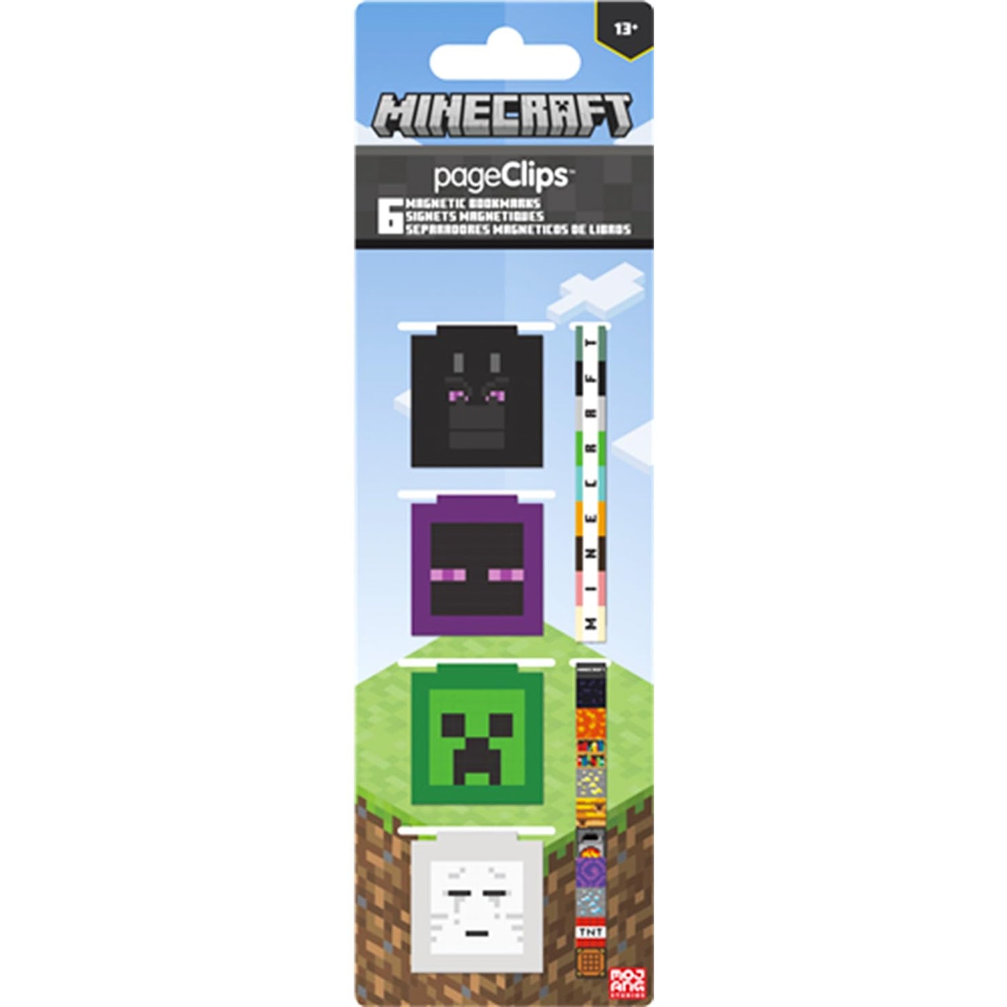 Minecraft Bookmark Set - Bundle with 8 Bookmarks and Page Clips Featuring Creepers, Zombies, More Plus Stickers | Minecraft School Supplies for Boys Girls Kids
