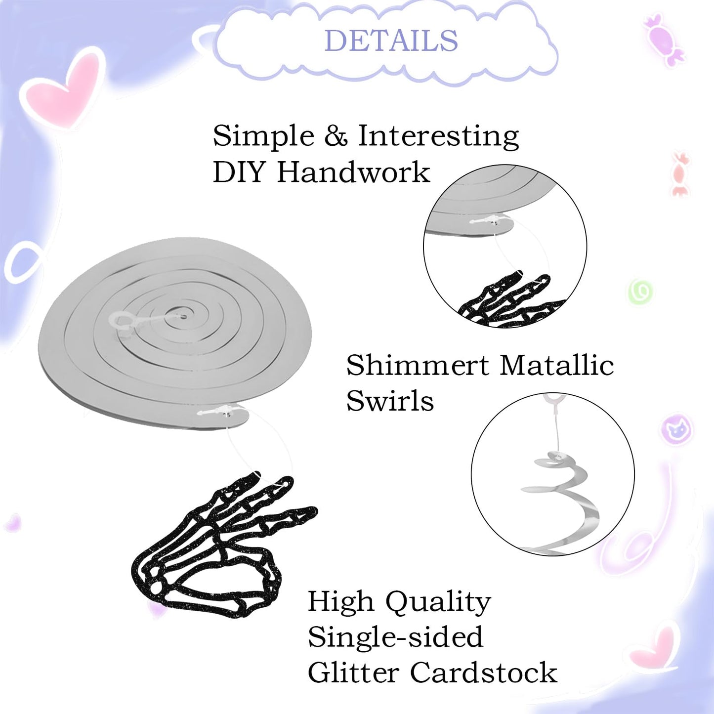 24pcs 6 7 Skeleton Hands Hanging Swirl Decorations, Funny Six Seven Ceiling Whirl Streamer Hanging Banner, 6 7 with Hands Hanging Swirls for Birthday/Anniversary Party Decoration