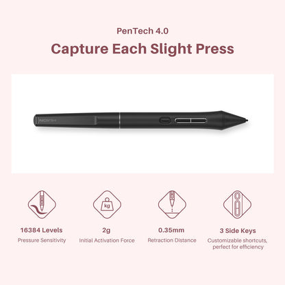 HUION Kamvas 13 (Gen 3) Drawing Tablet with Screen, 13.3" Full-Laminated Art Tablet with Anti-Sparkle Canvas Glass 2.0, 99% sRGB, PenTech 4.0, 16384 Pen Pressure, Dual Dial for PC, Mac, Android, Pink