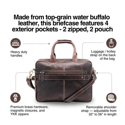 Buffalo Leather Pilot Bag (Dark Walnut)