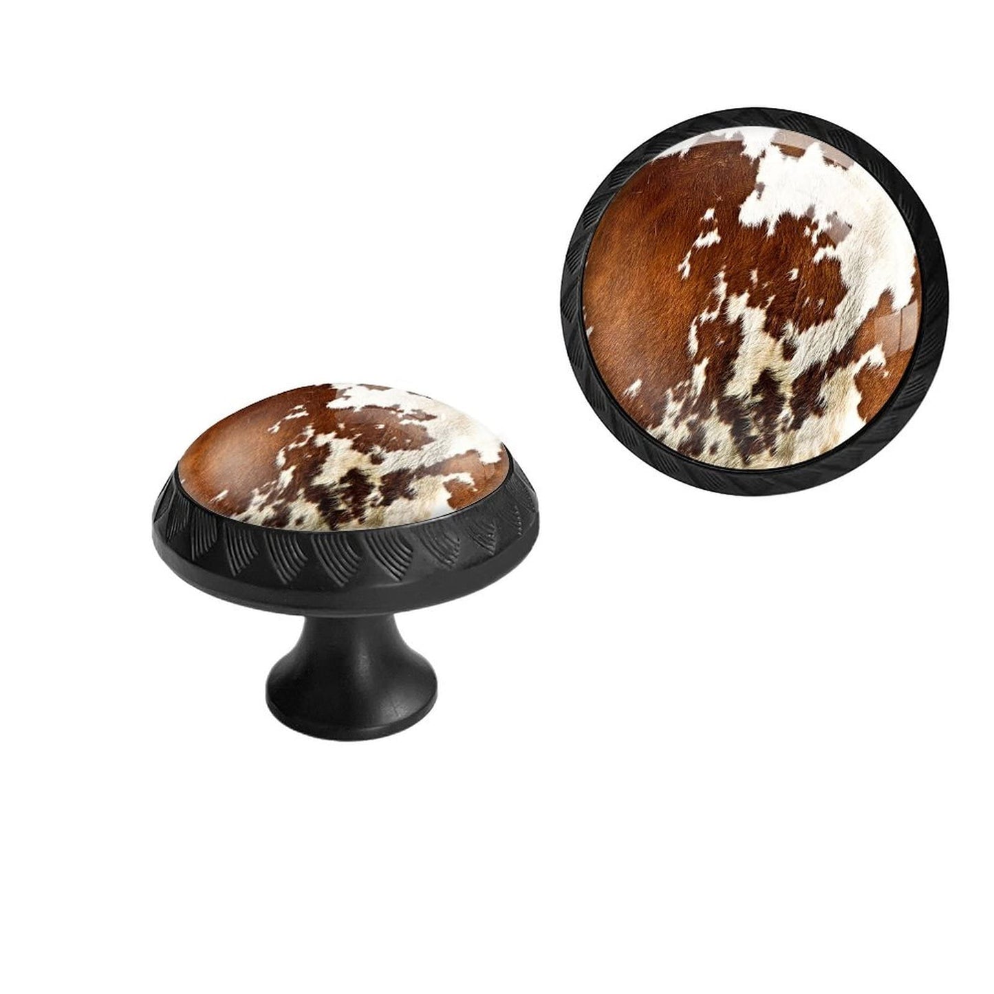 Elohiym 6 Pack Black Drawer Pulls Knobs, Red and White Cowhide Cabinet Knobs Crystal Glass Dresser Knobs for Kitchen Bathroom Hardware