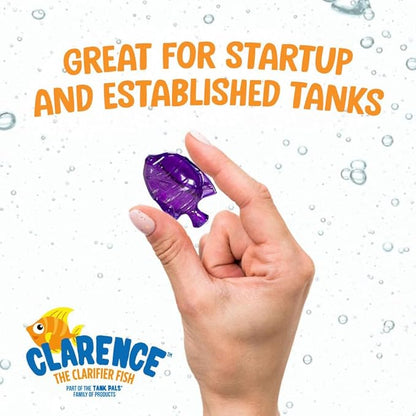 Clarence the Clarifier Fish - 6 pk, Orange - Aquarium Treatment, Clear Cloudy Fresh-Saltwater, Fish-Plant Safe, 10gal Tank Maintenance Each