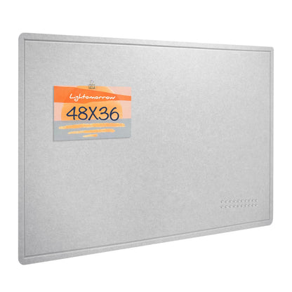 Lightomorrow Large Bulletin Board - 48 x 36 Inches, Decorative Felt Pin Board for Wall - 4' x 3' Foldable Photo Display Board with Self-Adhesive Tape, Includes 20 Push Pins - Light Gray