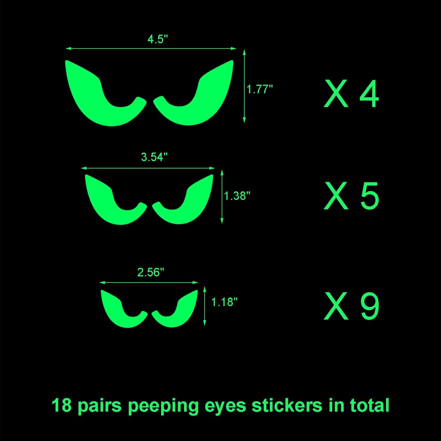 Halloween Glow in The Dark Wall Stickers Set 4 Pieces Ghost Hands Shape Luminous Stickers and 18 Pairs Peeping Eyes Fluorescent Wall Stickers Spooky Window Clings Stickers for Halloween Party Favor