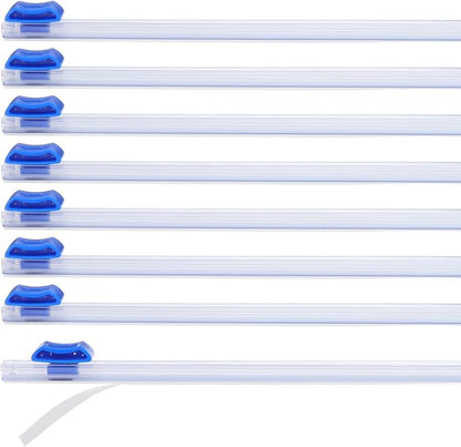 PATIKIL 8pcs Plastic Wrap Cutter, 12in Plastic Wrap Slide Cutter Self Adhesive Installation Replacement for Aluminum Foil Wax Paper Parchment Paper Wrap Dispenser, Blue