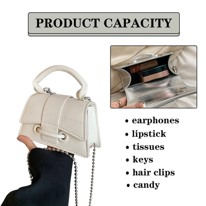 Mini Crossbody Bags Women's Y2K Purses Top Handle Crossbody Bag Clutch Shoulder Handbag for Cocktail Party Prom Wedding White