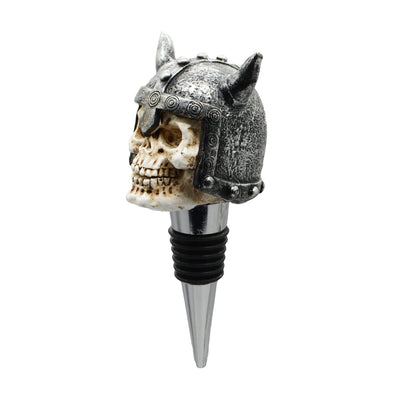 Wine Bottle Stopper Horns Helmet Viking Skull Decorative Beverage Wine Cork for Man Housewarming Gift,Christmas,Thanksgiving,Silver