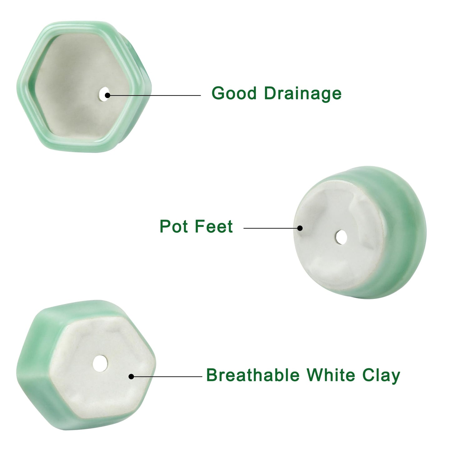 Bonsai Planter 1.8 inch (4.5cm) Mini Succulent Glazed Pots Set of 12 Green