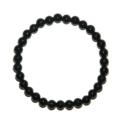 BANANE LAB Black Onyx Bracelet for Men Women 6mm - Real Natural Crystal Bead Stretch Bracelets - Standard 6.5" Wrist Fit with DIY Repair Kit (Elastic String & Extra Beads) - Classic Healing Jewelry
