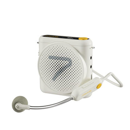 7RYMS WA1 Portable Voice Amplifier for Teachers with Wireless Microphone,Mini Speaker for Classroom,Speech,Training Outdoor,Speaker Megaphone with Noise Canceling, 164ft Range, 23H Working-White