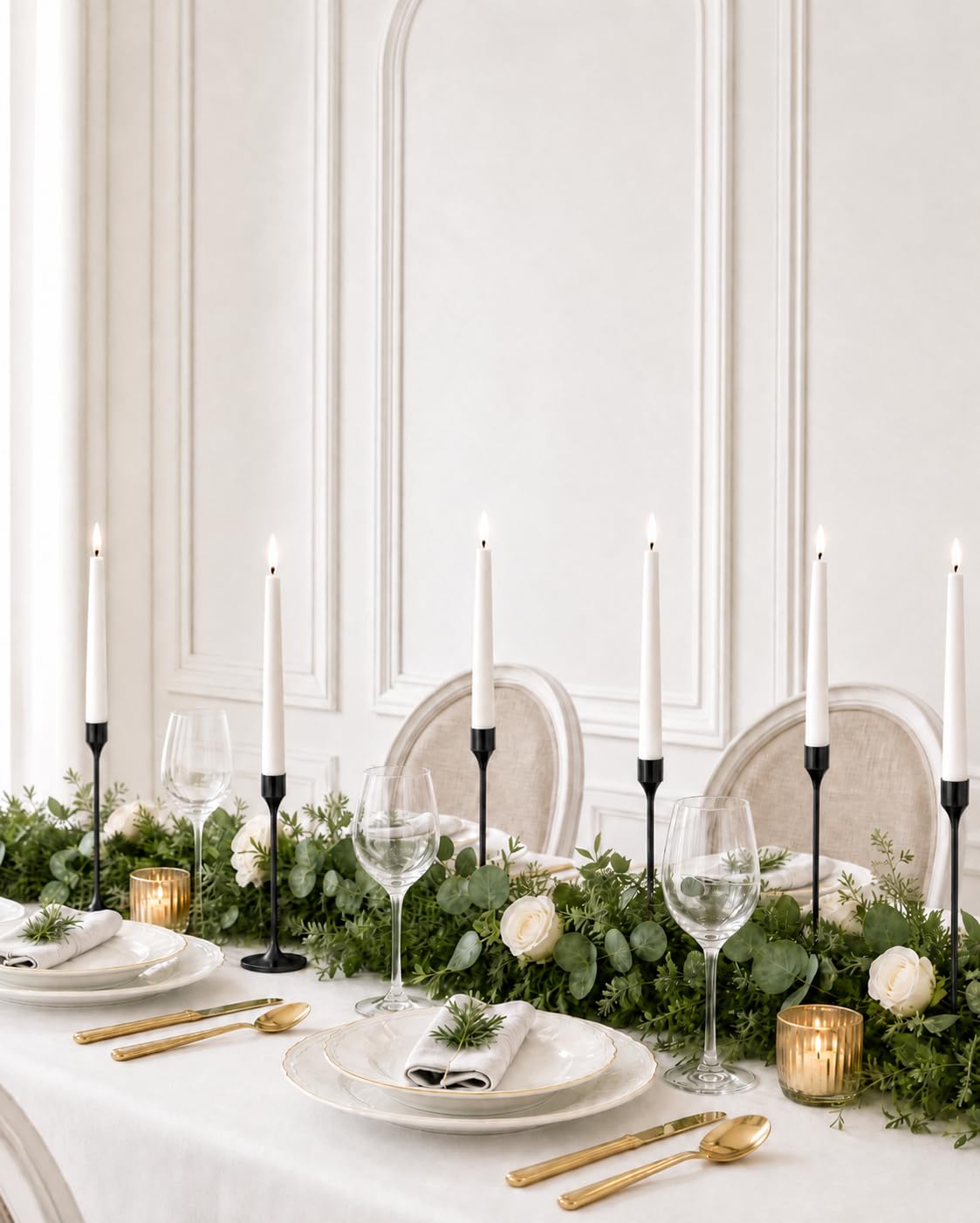 NLBTW Matte Black Taper Candle Holders, Set of 3 Metal Candlestick Holders for Candle Sticks Holder Decor, Ideal for Mantle Table Centerpiece, Weddings, Dining, Housewarming Gift & Anniversaries