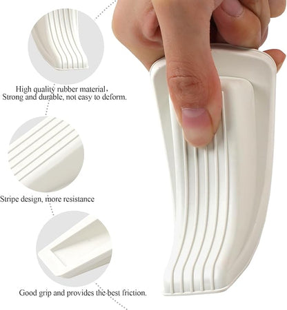 4 Pack Door Stoppers for Bottom of Door, White 4.8x2.2x1.3in Door Stops, Rubber Door Stopper Wedge, Sturdy Stackable Door Stops for Floor