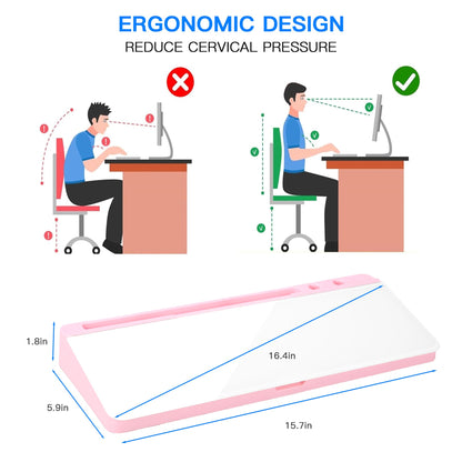 KVY Pink Desk Whiteboard with Storage,Desktop Glass Dry Erase White Board Organizers Supplies with Accessories for Women.Office, Home, School Essentials