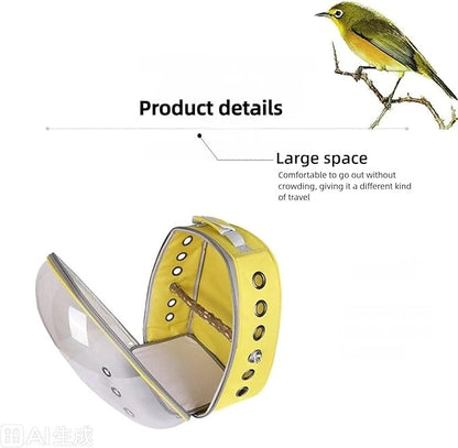 Bird Backpack, Lightweight and Breathable Outdoor Travel Backpack with 12 Breathable Holes, Wooden Pole, Adjustable Shoulder Strap for Birds and Pets (Purple)