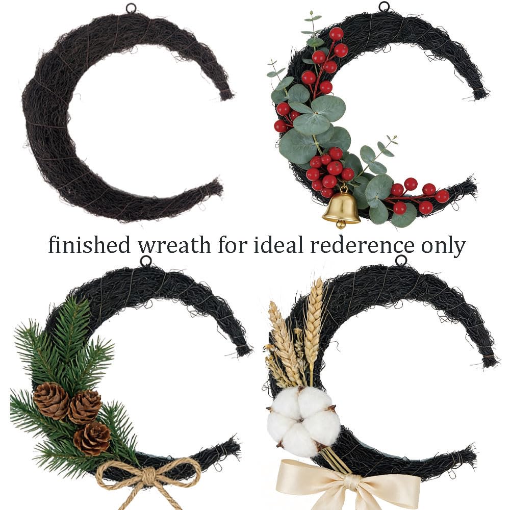 Doulewin 2PCS 13 inch Artificial Plastic Moon Vine Wreath Base Craftsmanship, Wall Decoration/Indoor and Outdoor Front Door Home Decoration