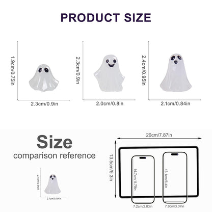 Cutecutedy 60Pcs Mini Resin Ghost Figurines,Tiny Little Ghosts for Halloween Decor,Cute Spooky Vase Filler,Tiered Tray & Table Centerpiece,Miniature Party Favors,Home Decor（Luminous）