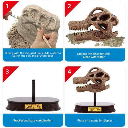 ArtCreativity Dinosaur Excavation Kit for Kids, Brachiosaurus Skull Excavating Set with Fossil Digging Tools and Stand, Fun Science Activity Toy, Educational Dinosaur Gift for Boys and Girls