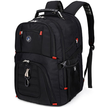 SHRRADOO Extra Large 50L Travel Laptop Backpack with combination lock, College Backpack Airline Approved Business Work Bag Fit 17 Inch Laptops for Men Women,Black