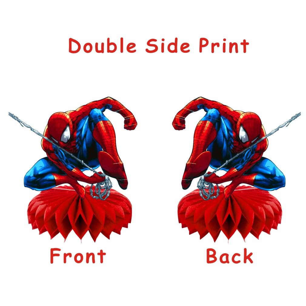 8Pcs Spider Honeycomb Table Centerpiece Spider Birthday Party Supplies Table Decorations for Kids Party Decorations