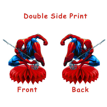 8Pcs Spider Honeycomb Table Centerpiece Spider Birthday Party Supplies Table Decorations for Kids Party Decorations