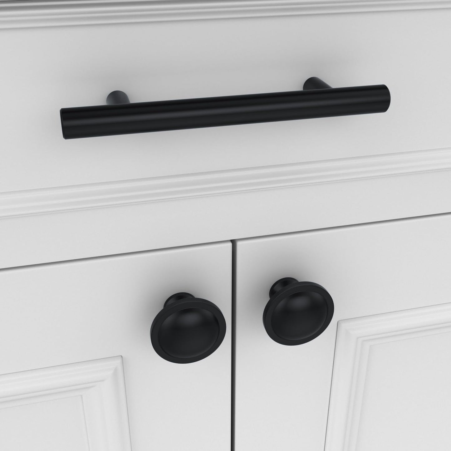 Banqin 30 Pack Cabinet Knobs Black Round Mushroom Hardware Cabinet Knob for Dresser Drawer Diameter 1-1/2 Inch